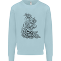 Skull Crown Biker Skull Gothic Heavy Metal Mens Sweatshirt Jumper Light Blue