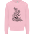 Skull Crown Biker Skull Gothic Heavy Metal Mens Sweatshirt Jumper Light Pink