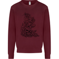 Skull Crown Biker Skull Gothic Heavy Metal Mens Sweatshirt Jumper Maroon