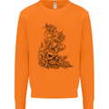 Skull Crown Biker Skull Gothic Heavy Metal Mens Sweatshirt Jumper Orange