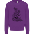 Skull Crown Biker Skull Gothic Heavy Metal Mens Sweatshirt Jumper Purple