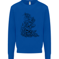 Skull Crown Biker Skull Gothic Heavy Metal Mens Sweatshirt Jumper Royal Blue