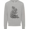 Skull Crown Biker Skull Gothic Heavy Metal Mens Sweatshirt Jumper Sports Grey