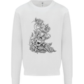 Skull Crown Biker Skull Gothic Heavy Metal Mens Sweatshirt Jumper White