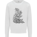 Skull Crown Biker Skull Gothic Heavy Metal Mens Sweatshirt Jumper White