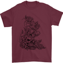 Skull Crown Biker Skull Gothic Heavy Metal Mens T-Shirt Cotton Gildan Maroon