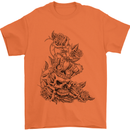 Skull Crown Biker Skull Gothic Heavy Metal Mens T-Shirt Cotton Gildan Orange