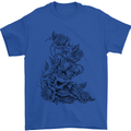 Skull Crown Biker Skull Gothic Heavy Metal Mens T-Shirt Cotton Gildan Royal Blue