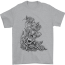 Skull Crown Biker Skull Gothic Heavy Metal Mens T-Shirt Cotton Gildan Sports Grey
