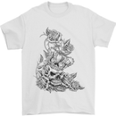 Skull Crown Biker Skull Gothic Heavy Metal Mens T-Shirt Cotton Gildan White