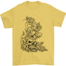 Skull Crown Biker Skull Gothic Heavy Metal Mens T-Shirt Cotton Gildan Yellow