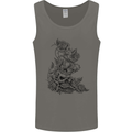 Skull Crown Biker Skull Gothic Heavy Metal Mens Vest Tank Top Charcoal