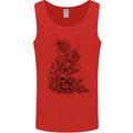 Skull Crown Biker Skull Gothic Heavy Metal Mens Vest Tank Top Red