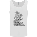 Skull Crown Biker Skull Gothic Heavy Metal Mens Vest Tank Top White