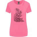 Skull Crown Biker Skull Gothic Heavy Metal Womens Wider Cut T-Shirt Azalea