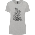 Skull Crown Biker Skull Gothic Heavy Metal Womens Wider Cut T-Shirt Sports Grey