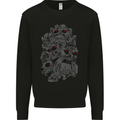 Skull Disorder Heavy Metal Biker Gothic Kids Sweatshirt Jumper Black