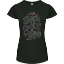 Skull Disorder Heavy Metal Biker Gothic Womens Petite Cut T-Shirt Black