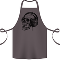 Skull Headphones Gothic Rock Music DJ Cotton Apron 100% Organic Dark Grey