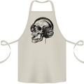 Skull Headphones Gothic Rock Music DJ Cotton Apron 100% Organic Natural