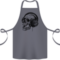 Skull Headphones Gothic Rock Music DJ Cotton Apron 100% Organic Steel