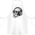 Skull Headphones Gothic Rock Music DJ Cotton Apron 100% Organic White