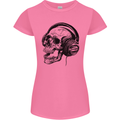 Skull Headphones Gothic Rock Music DJ Womens Petite Cut T-Shirt Azalea