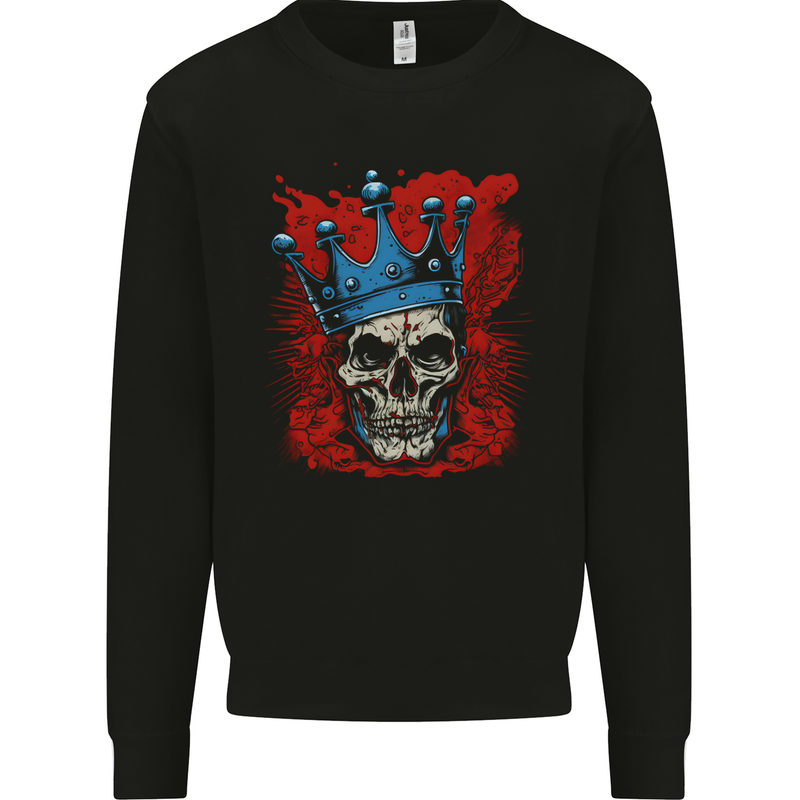Skull King Mens Sweatshirt Jumper Black
