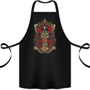 Skull King Playing Cards Biker Motorbike Cotton Apron 100% Organic Black
