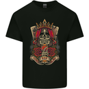 Skull King Playing Cards Biker Motorbike Mens Cotton T-Shirt Tee Top Black