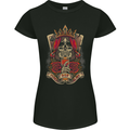 Skull King Playing Cards Biker Motorbike Womens Petite Cut T-Shirt Black