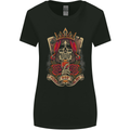 Skull King Playing Cards Biker Motorbike Womens Wider Cut T-Shirt Black