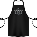 Skull Live Free or Die Cotton Apron 100% Organic Black