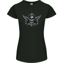 Skull Live Free or Die Womens Petite Cut T-Shirt Black