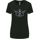 Skull Live Free or Die Womens Wider Cut T-Shirt Black
