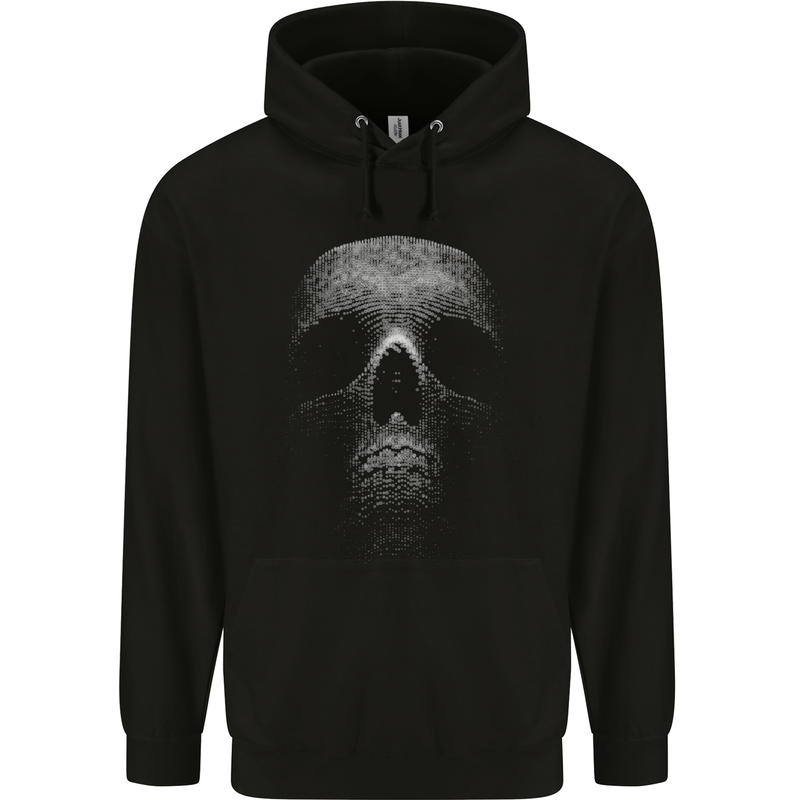 Skull Made of Circles Mens Hoodie Black