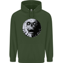 Skull Moon Gothic Halloween Zombie Biker Childrens Kids Hoodie Forest Green