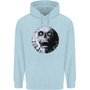 Skull Moon Gothic Halloween Zombie Biker Childrens Kids Hoodie Light Blue