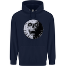 Skull Moon Gothic Halloween Zombie Biker Childrens Kids Hoodie Navy Blue