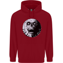 Skull Moon Gothic Halloween Zombie Biker Childrens Kids Hoodie Red