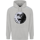 Skull Moon Gothic Halloween Zombie Biker Childrens Kids Hoodie Sports Grey