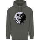 Skull Moon Gothic Halloween Zombie Biker Childrens Kids Hoodie Storm Grey