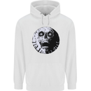 Skull Moon Gothic Halloween Zombie Biker Childrens Kids Hoodie White