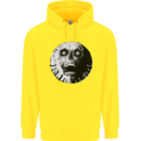 Skull Moon Gothic Halloween Zombie Biker Childrens Kids Hoodie Yellow