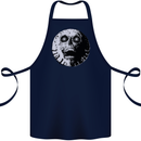 Skull Moon Gothic Halloween Zombie Biker Cotton Apron 100% Organic Navy Blue
