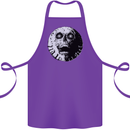 Skull Moon Gothic Halloween Zombie Biker Cotton Apron 100% Organic Purple