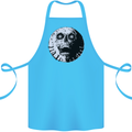 Skull Moon Gothic Halloween Zombie Biker Cotton Apron 100% Organic Turquoise