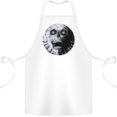 Skull Moon Gothic Halloween Zombie Biker Cotton Apron 100% Organic White