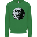 Skull Moon Gothic Halloween Zombie Biker Kids Sweatshirt Jumper Irish Green