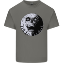 Skull Moon Gothic Halloween Zombie Biker Kids T-Shirt Childrens Charcoal